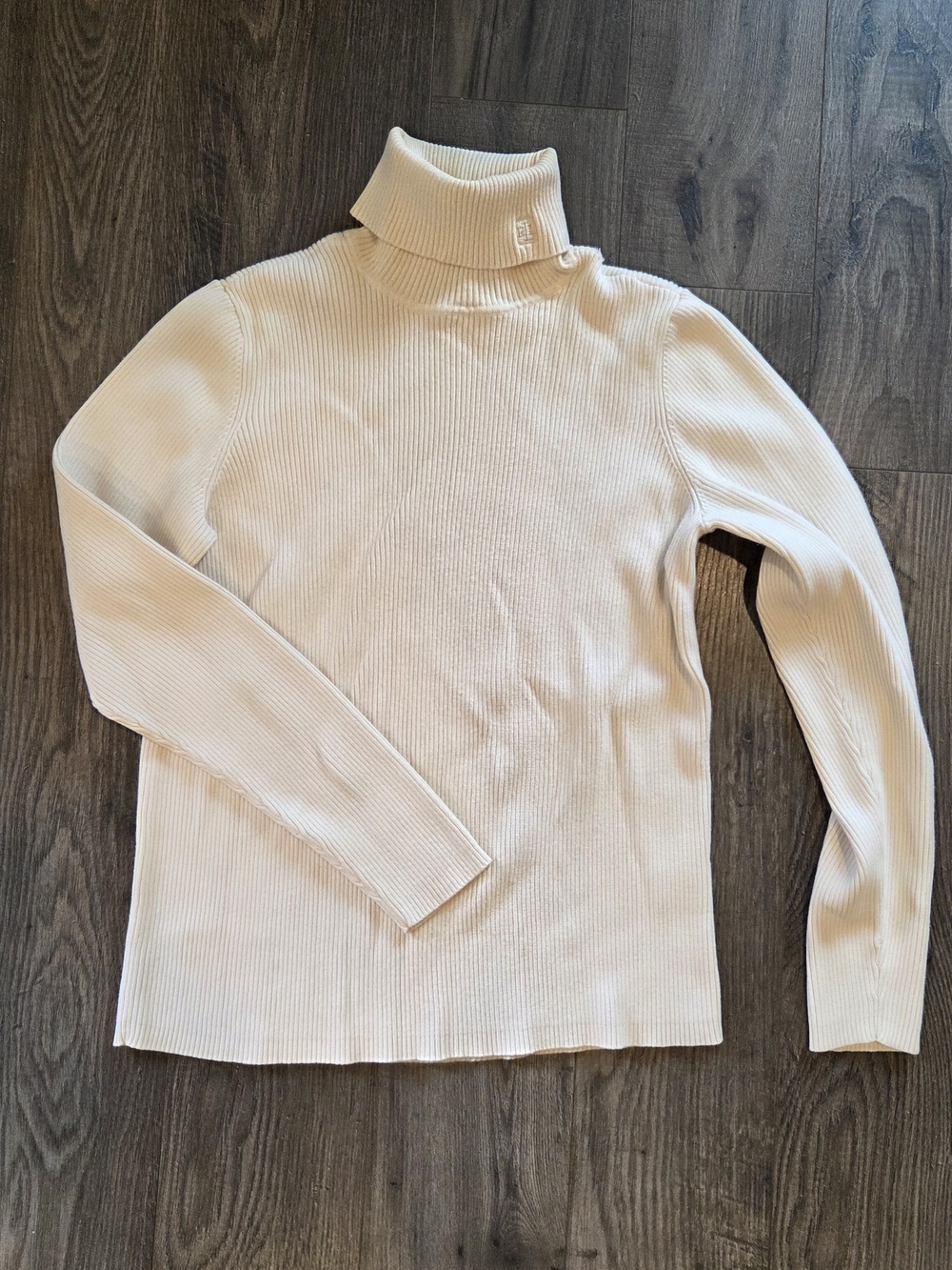 Lauren Ralph Lauren Cream Ribbed Turtleneck Sweater